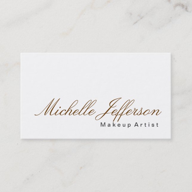 Calligraphy Makeup Artist Profession Business Card (Front)