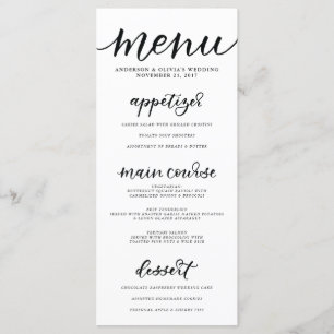 Calligraphy Menu Card
