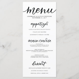 Calligraphy Menu Card