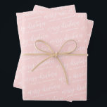 Calligraphy Merry Christmas Family Pastel Pink Wrapping Paper Sheet<br><div class="desc">Calligraphy Merry Christmas Family Pastel Pink Wrapping Paper Sheets</div>