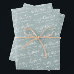 Calligraphy Merry Christmas Family Sage Green Wrapping Paper Sheet<br><div class="desc">Calligraphy Merry Christmas Family Sage Green Wrapping Paper Sheets</div>