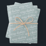 Calligraphy Merry Christmas Family Sage Green Wrapping Paper Sheet<br><div class="desc">Calligraphy Merry Christmas Family Sage Green Wrapping Paper Sheets</div>