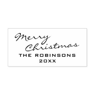 Calligraphy Merry Christmas Name Self-inking Stamp