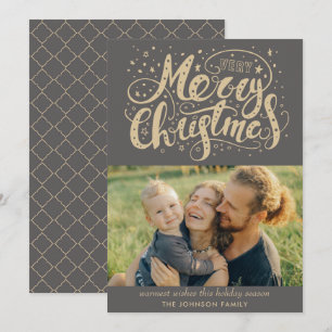 Calligraphy Merry Christmas Photo Christmas Cards