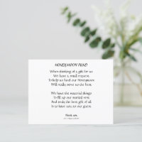 Calligraphy Minimalist Black White Honeymoon Fund
