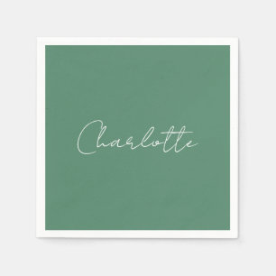 Calligraphy Minimalist Chic Custom Personal Edit Napkin