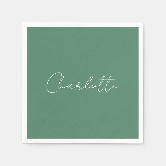 Calligraphy Minimalist Chic Custom Personal Edit Napkin (Front)