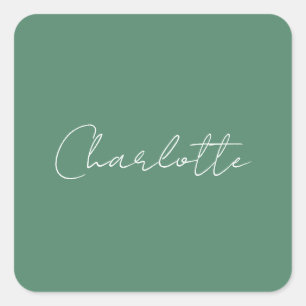Calligraphy Minimalist Chic Custom Personal Edit Square Sticker
