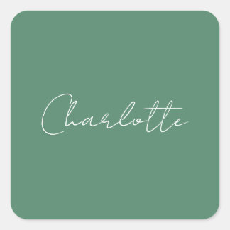 Calligraphy Minimalist Chic Custom Personal Edit Square Sticker