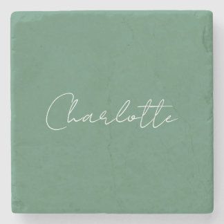 Calligraphy Minimalist Chic Custom Personal Edit Stone Coaster