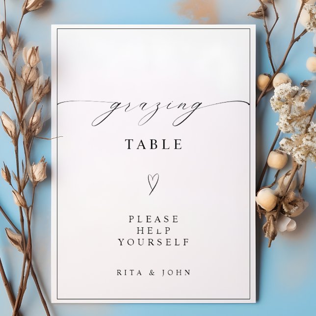 Calligraphy Minimalist Grazing Table Wedding Sign (Creator Uploaded)
