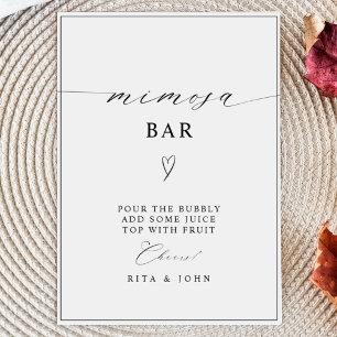 Calligraphy Minimalist Mimosa Bar Wedding Sign