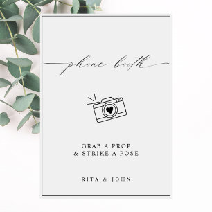 Calligraphy Minimalist Photo Booth Wedding Sign