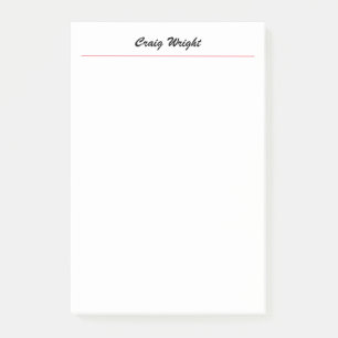 Calligraphy Minimalist Plain Chic Personalised Post-it Notes