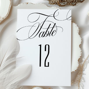 Calligraphy Minimalist Table Numbers Card
