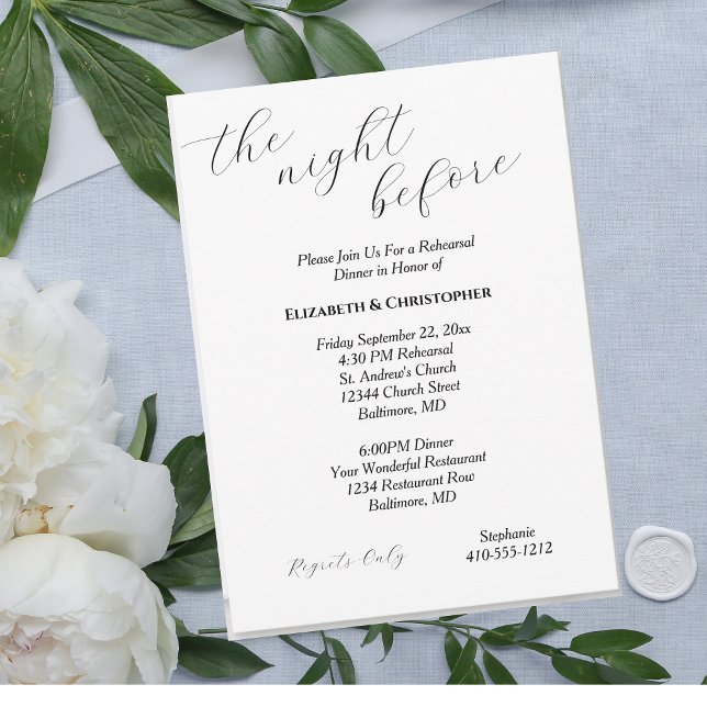 Calligraphy Minimalist Wedding Rehearsal Dinner Invitation (Creator Uploaded)