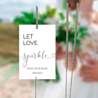 Calligraphy Minimalist Wedding  Sparkler Tag