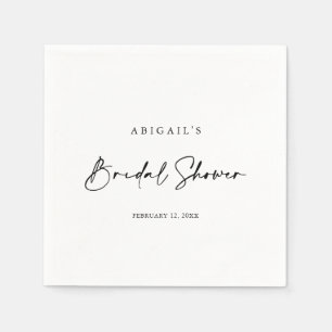 Calligraphy Modern Elegant Bridal Shower  Napkin