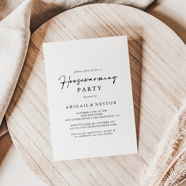 Calligraphy Modern Elegant Housewarming Party   Invitation (Creator Uploaded)