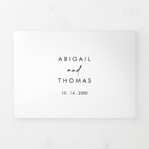 Calligraphy Modern Elegant Wedding Tri-Fold Invitation