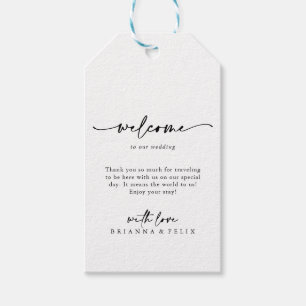 Calligraphy Modern Elegant Wedding Welcome  Gift Tags
