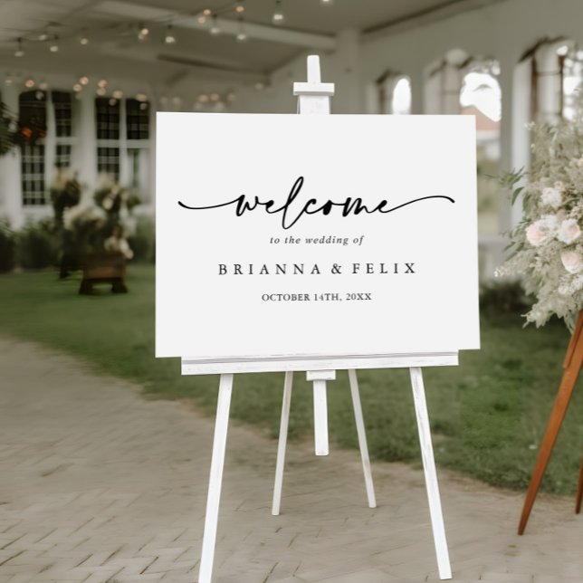 Calligraphy Modern Elegant Wedding Welcome Sign (Creator Uploaded)