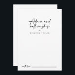 Calligraphy Modern Elegant Wedding Well Wishes  Advice Card<br><div class="desc">This calligraphy modern elegant wedding well wishes advice card is perfect for a rustic wedding. The simple and elegant design features classic and fancy script typography in black and white. These cards are perfect for a wedding, bridal shower, baby shower, graduation party & more. Personalise the cards with the names...</div>