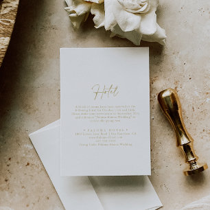 Calligraphy Modern Gold Elegant Hotel   Enclosure Card