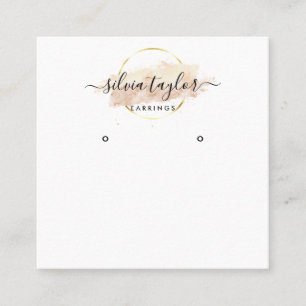 Calligraphy modern logo Earring display card