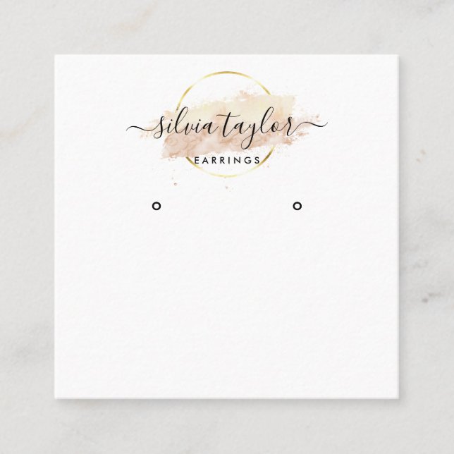 Calligraphy modern logo Earring display card (Front)