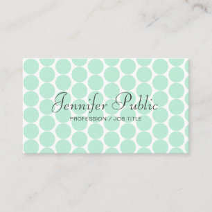 Calligraphy Modern Template Elegant Mint Green Bus Business Card