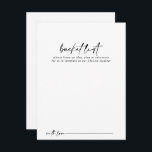 Calligraphy Modern Wedding Bucket List Cards<br><div class="desc">These calligraphy modern wedding bucket list cards are the perfect activity for a rustic wedding reception or bridal shower. The simple and elegant design features classic and fancy script typography in black and white. Change the wording to suit any life event. Bucket list sign is sold separately.</div>