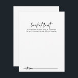 Calligraphy Modern Wedding Bucket List Cards<br><div class="desc">These calligraphy modern wedding bucket list cards are the perfect activity for a rustic wedding reception or bridal shower. The simple and elegant design features classic and fancy script typography in black and white. Change the wording to suit any life event. Bucket list sign is sold separately.</div>