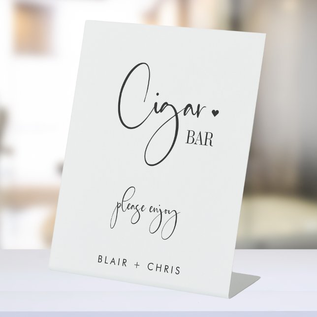 Calligraphy Modern Wedding Cigar Bar Wedding Sign (Creator Uploaded)