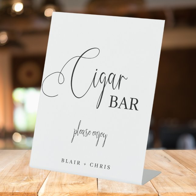 Calligraphy Modern Wedding Cigar Bar Wedding Sign (Creator Uploaded)