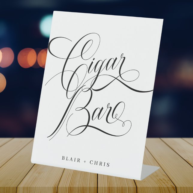 Calligraphy Modern Wedding Cigar Bar Wedding Sign (Creator Uploaded)