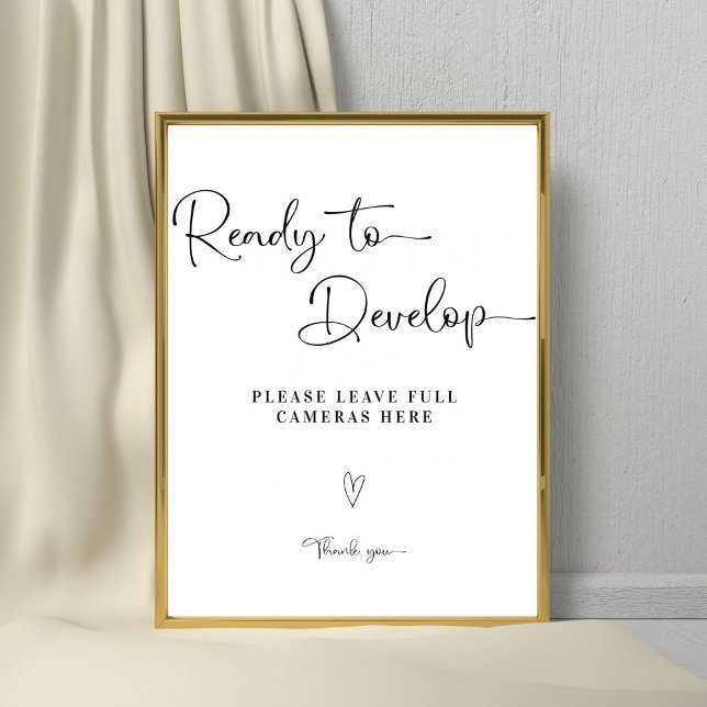 Calligraphy Modern Wedding Disposable Camera Sign (Creator Uploaded)