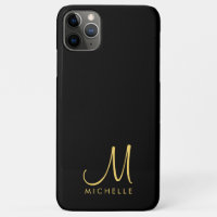 Calligraphy Monogram Name Template Black & Gold