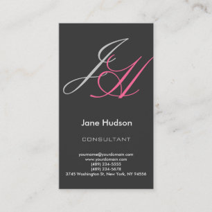 Calligraphy Monogram Simple Plain Business Card