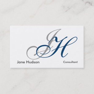 Calligraphy Monogram Simple Plain Business Card