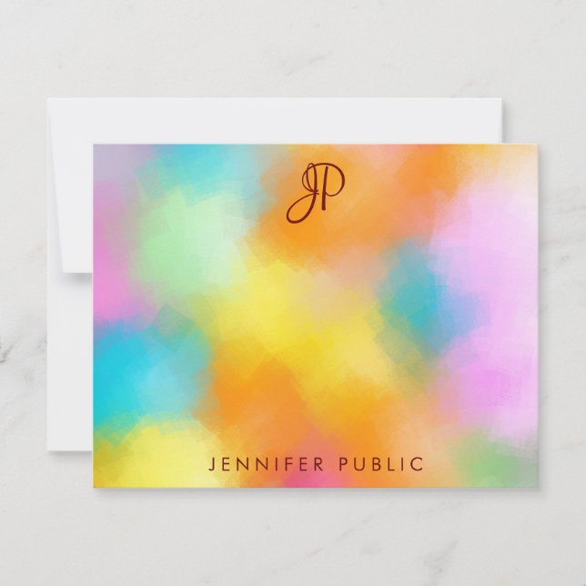 Calligraphy Monogram Template Custom Colourful (Front)