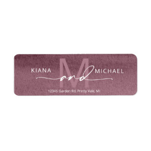 Calligraphy Monogram Wedding Mauve ID771