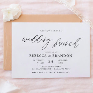 Calligraphy Morning After Post Wedding Brunch Invitation