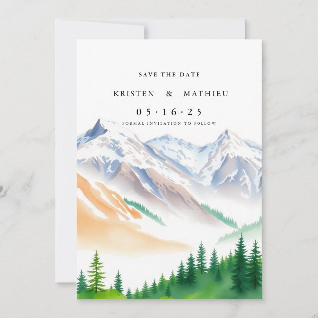 Calligraphy Mountain Save The Date (Front)