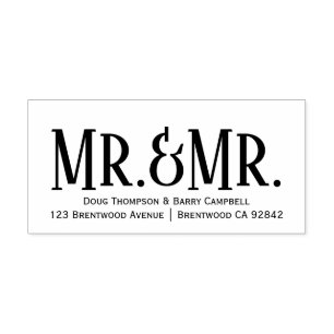 Calligraphy Mr. & Mr. Personalised Rubber Stamp