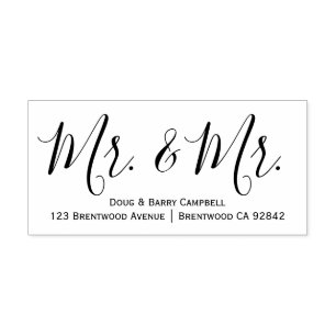 Calligraphy Mr. & Mr. Personalised Rubber Stamp