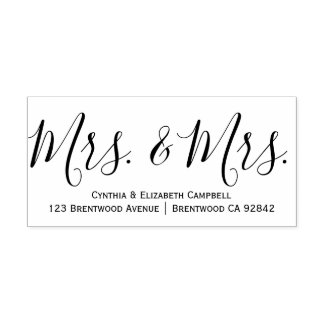 Calligraphy Mrs. & Mrs. Personalised Rubber Stamp