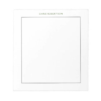 Calligraphy Name Black White Custom Notepad