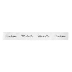 Calligraphy Name Creative Trendy White  Satin Ribbon