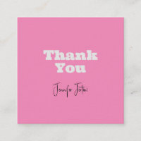 Calligraphy Name Elegant Pink Plain Thank You
